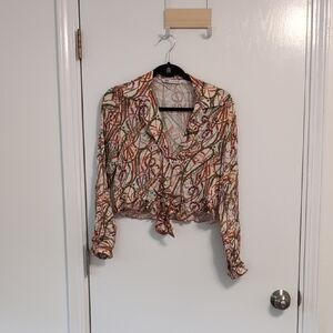 Zara Colorful Abstract Blouse